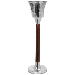 Σαμπανιέρα Με Stand GET306 24x24x71cm Silver-Brown Espiel Ανοξείδωτο Ατσάλι