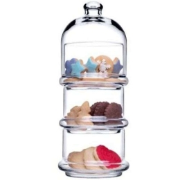 Ορντεβιέρα Τριώροφη Villa Patisserie SP96815G1 11,8x11,8x26cm Clear Espiel Γυαλί