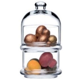 Ορντεβιέρα Διώροφη Villa Patisserie SP96985G1 8,2x8,2x16cm Clear Espiel Γυαλί