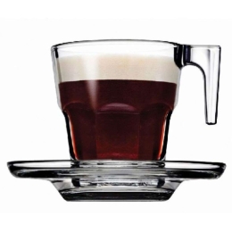 Φλυτζάνι Καφέ Με Πιατάκι Casablanca SP95753G6 Φ5,9x6cm 70ml Clear Espiel Γυαλί