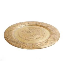 Διακοσμητικός Δίσκος Με Ανάγλυφο LAK505 Φ50cm Gold Espiel Αλουμίνιο