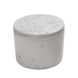 Δοχείο Με Καπάκι TZG112 13x13x9cm Light Grey Espiel Τσιμέντο