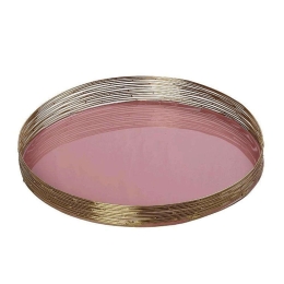 Δίσκος Διακοσμητικός AKA210 30cm Pink-Gold Espiel Μέταλλο
