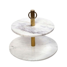 Ορντερβιέρα 2 Επιπέδων Marble GET428 41/33X40cm White-Gold Espiel Ανοξείδωτο Ατσάλι