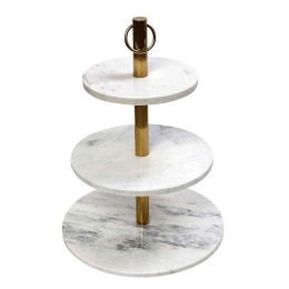 Ορντερβιέρα 3 Επιπέδων Marble GET427 41/33/25x59cm White-Gold Espiel Ανοξείδωτο Ατσάλι