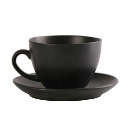 Φλιτζάνι Jumbo Με Πιατάκι Morgan OW2051K6 310ml Black Espiel Πορσελάνη