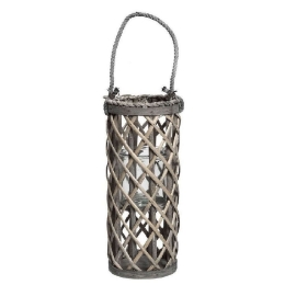 Φανάρι LUX210 Φ18x60cm Brown Espiel Ξύλο