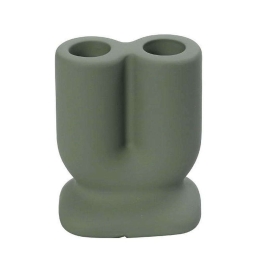 Κηροπήγιο Κεραμικό 2 Θέσεων KLA303K4 6x10,5cm Green Espiel Κεραμικό