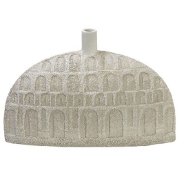 Βάζο Ανάγλυφο FIK110 36x9,5x22cm White Espiel Πολυρεσίνη