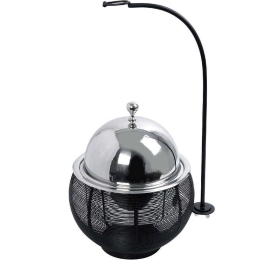 Φοντύ Με Βάση Για Καπάκι Chafing Dish TAF113 33x33x36/56cm 3,5lt Silver-Black Espiel Ατσάλι, Αλουμίνιο