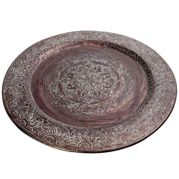 Διακοσμητικός Δίσκος Με Ανάγλυφο LAK511 Φ50x1cm Brown Espiel Αλουμίνιο