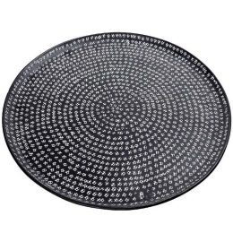 Διακοσμητικός Δίσκος Με Ανάγλυφο LAK523 Φ50x1cm Black-White Espiel Αλουμίνιο