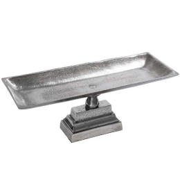 Τουρτιέρα Με Πόδι FLA334 45x15x8cm Silver Espiel Αλουμίνιο