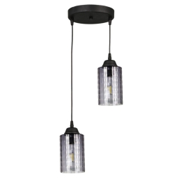 Φωτιστικό οροφής δίφωτο PWL-1165 pakoworld E27 μαύρο Φ30x80εκ