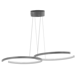 Φωτιστικό οροφής δίφωτο PWL-1176 pakoworld LED 3000K ασημί 66x39x44εκ