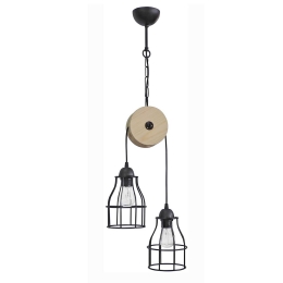 Φωτιστικό Οροφής R-300K 2/L FUN-10 30-0042 Natural Μέταλλο,Ξύλο
