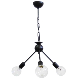 Φωτιστικό Οροφής SPUTNIK 3/L 01-0235 Black Μέταλλο