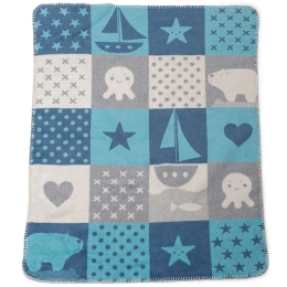 Κουβέρτα Βρεφική Mila 0290/57 Blue Vesta Αγκαλιάς 75x100cm Βαμβάκι-Ακρυλικό