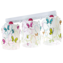 Φωτιστικό Οροφής Τρίφωτο Σε Ράγα Butterfly 62143 White Ango Πολυπροπυλένιο
