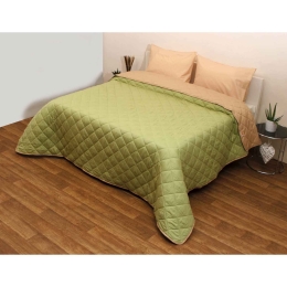 Κουβερτώριο Δίχρωμο Filling Λαδί-Μπέζ Viopros Μονό 160x240cm Microfiber