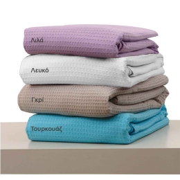 Κουβέρτα Πικέ Στέφανι Λιλά Viopros Μονό 160x240cm 100% Βαμβάκι