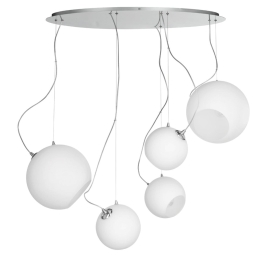 Φωτιστικό Οροφής Lampara/5L-Bianco SO White Ondaluce Γυαλί