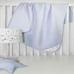 Κουβέρτα Πικέ Heaven Light Blue Guy Laroche Κούνιας 110x150cm 100% Βαμβάκι