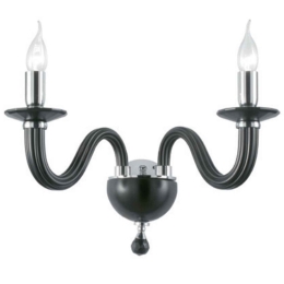 Φωτιστικό Τοίχου AP Ravel/2L-Nero Black Ondaluce Γυαλί