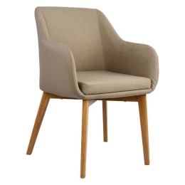 Πολυθρόνα Bristol HM0141.02  Μπέζ 57X59X86cm Σετ 2τμχ Μέταλλο,Ύφασμα,Pu