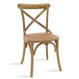Καρέκλα Reid pakoworld ξύλο sonoma antique-έδρα καφέ rattan