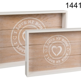 Ξύλινος Δίσκος I love my home 35 x 24 cm &amp; 30 x 20 cm 2/display