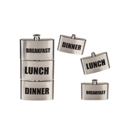 Μεταλλικό Φλασκί με 3 αποσπώμενα μέρη Breakfast, Lunch, Dinner 3X88 ml.