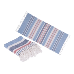Λευκή μπλε κόκκινη πετσέτα Fouta 80 x 170 cm, 80% βαμβάκι &amp; 20% πολυεστέρας