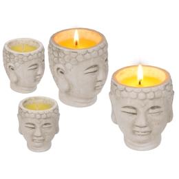 Κερί Citronella σε δοχείο Buddha, 7,5 x 9 cm