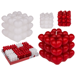 Candle, Bubb Hearts, ca. 6 cm