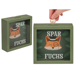 Κουμπαράς Spar Fuchs πλαστικής κατασκευής με μπροστινό τζάμι, 15 x 15 εκ.
