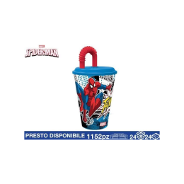 Ποτήρι με καλαμάκι Spiderman 460ml 24/24
