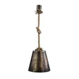 Φωτιστικό Οροφής Μονόφωτο FUN-03 Rope 31-0061 Bronze PVC