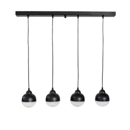 Φωτιστικό Οροφής Πολύφωτο Ράγα  C010   31-0678 Black Μέταλλο,Ακρυλικό
