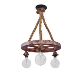 Φωτιστικό Οροφής Τρίφωτο MR-01 31-0242 Brown Σχοινί