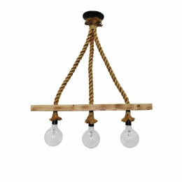 Φωτιστικό Οροφής Τρίφωτο Ράγα MR-01 31-0241 Brown Σχοινί