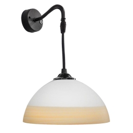 Φωτιστικό Τοίχου S-1020AP 02-0229 Black-Somon Φ22 Heronia Γυαλί