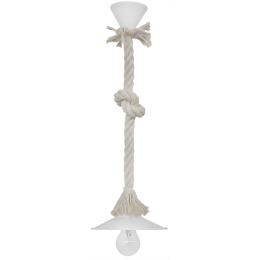 Φωτιστικό Οροφής Mac-150Κ -S- Rope 31-1078 White Heronia Σχοινί, Πλαστικό