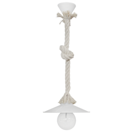 Φωτιστικό Οροφής Mac-150Κ -Μ- Rope 31-1079 White Heronia Σχοινί, Πλαστικό
