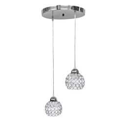Φωτιστικό Οροφής Chris Pendel 01-0298 Ανισόπεδο 2/Ε27 Φ36x85cm Nickel Heronia