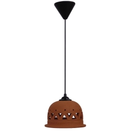 Φωτιστικό Οροφής TERRA-02 1/L CER 39-0004 Φ17 Bell Brown Heronia Κεραμικό