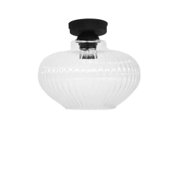 Φωτιστικό Οροφής - Πλαφονιέρα Rigato 02-0348 1/Ε27 Φ25x21cm Clear Heronia