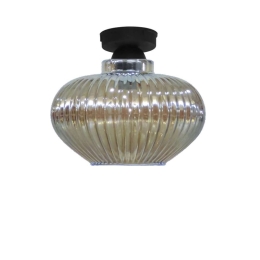 Φωτιστικό Οροφής - Πλαφονιέρα Rigato 02-0350 1/Ε27 Φ25x21cm Fume Heronia