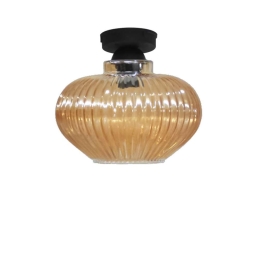 Φωτιστικό Οροφής - Πλαφονιέρα Rigato 02-0349 1/Ε27 Φ25x21cm Honey Heronia
