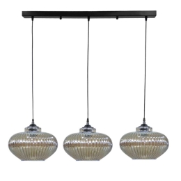Φωτιστικό Οροφής - Ράγα Rigato 02-0344 3/Ε27 Φ25x80x96cm Fume Heronia